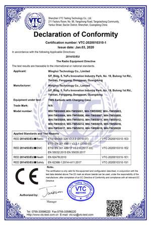 TWS Earbuds CE RED Cert