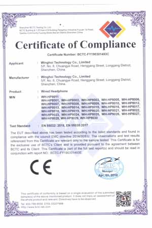 Wired Headphones EMC Cert.